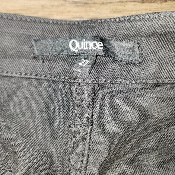 Quince Stretch Cotton Twill Wide-Leg Crop Pant NWOT Black Size 27 - Picture 5 of 7